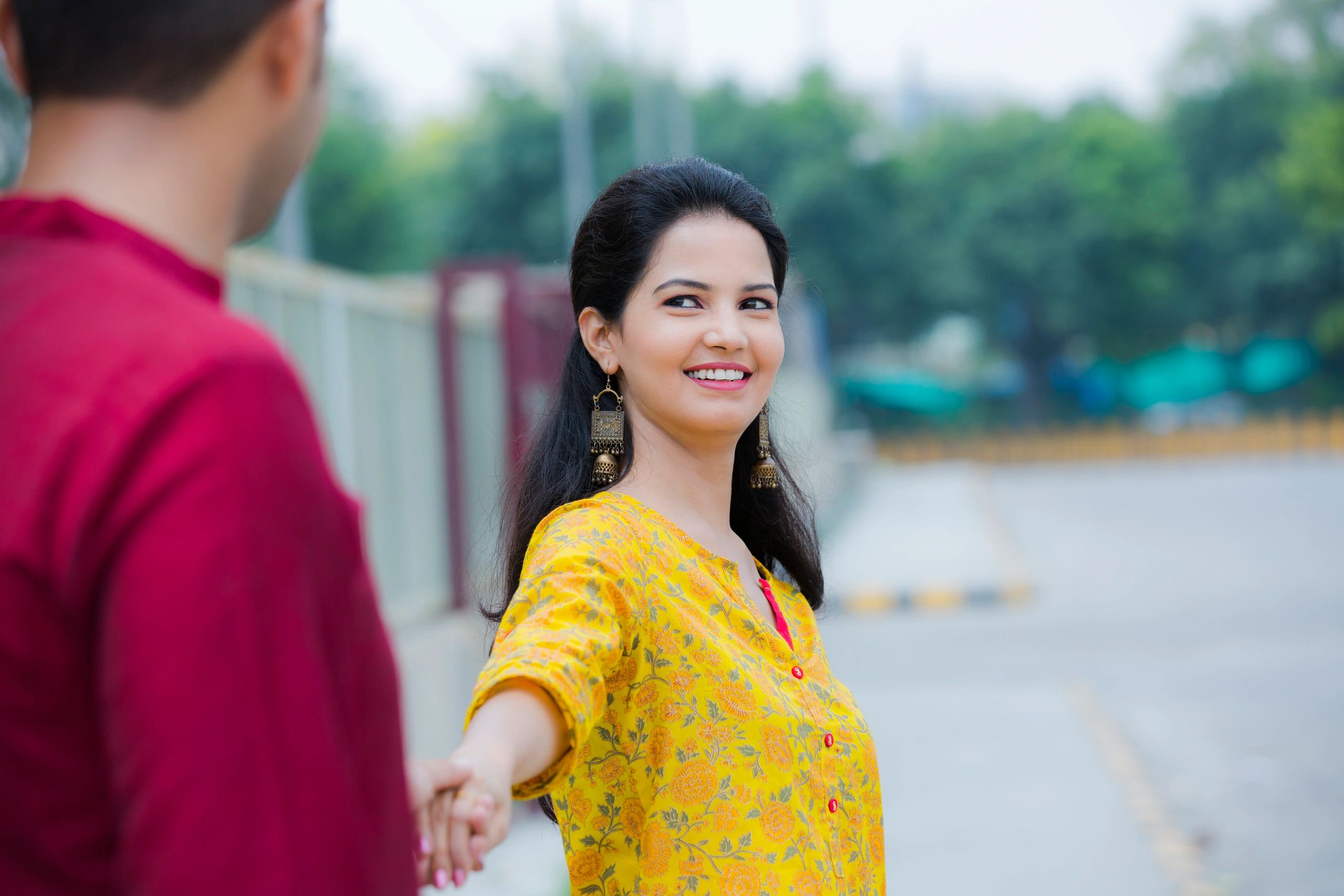 Indian engagement couple portrait