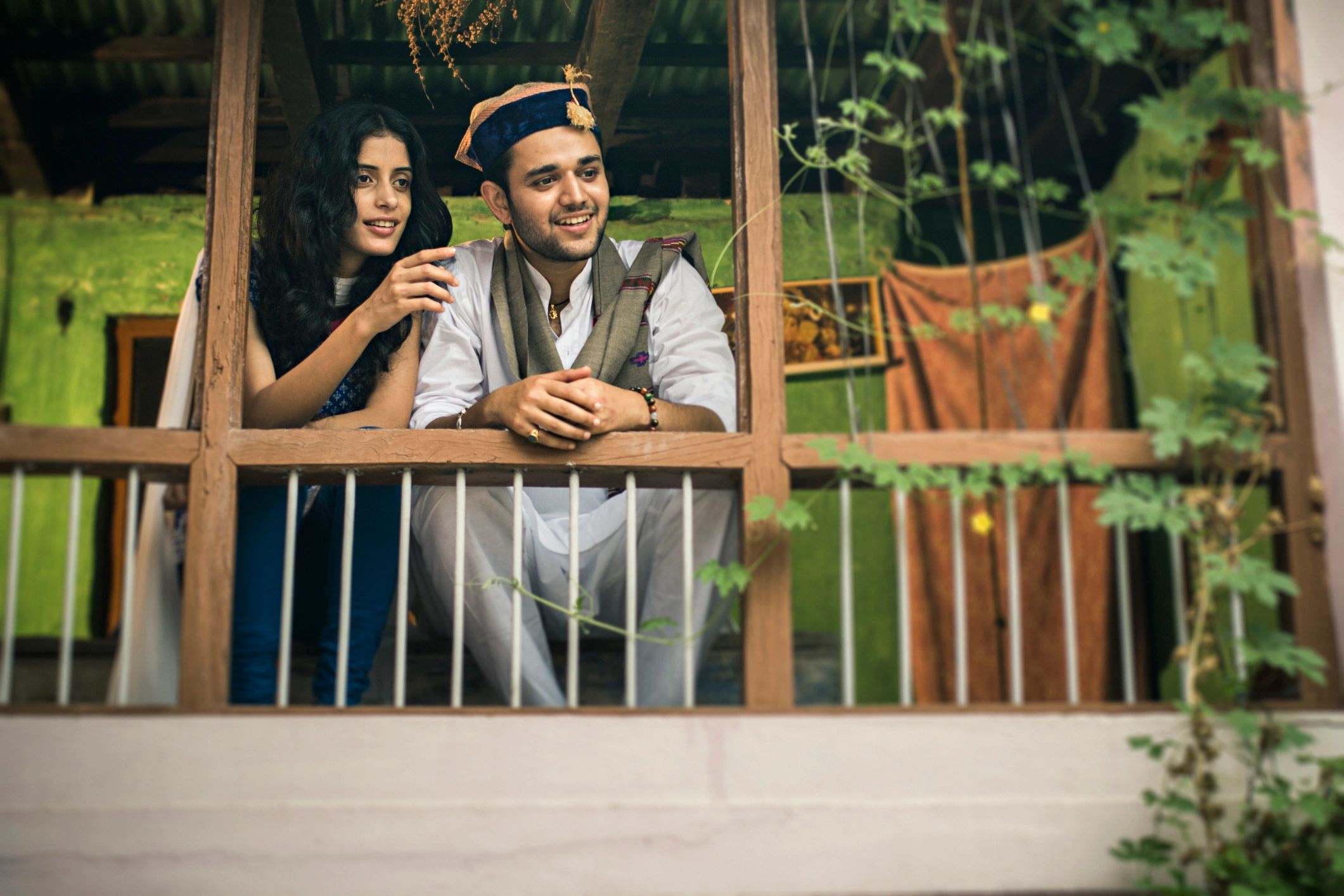 Couple portrait in traditional attire